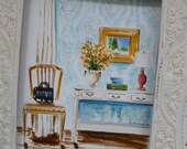 Drawing & Illustration Original Sketch French Chair and Chanel