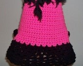 XS Hot Pink and Black Crochet Chihuahua Puppy Yorkie Poodle Dog Sweater Dress