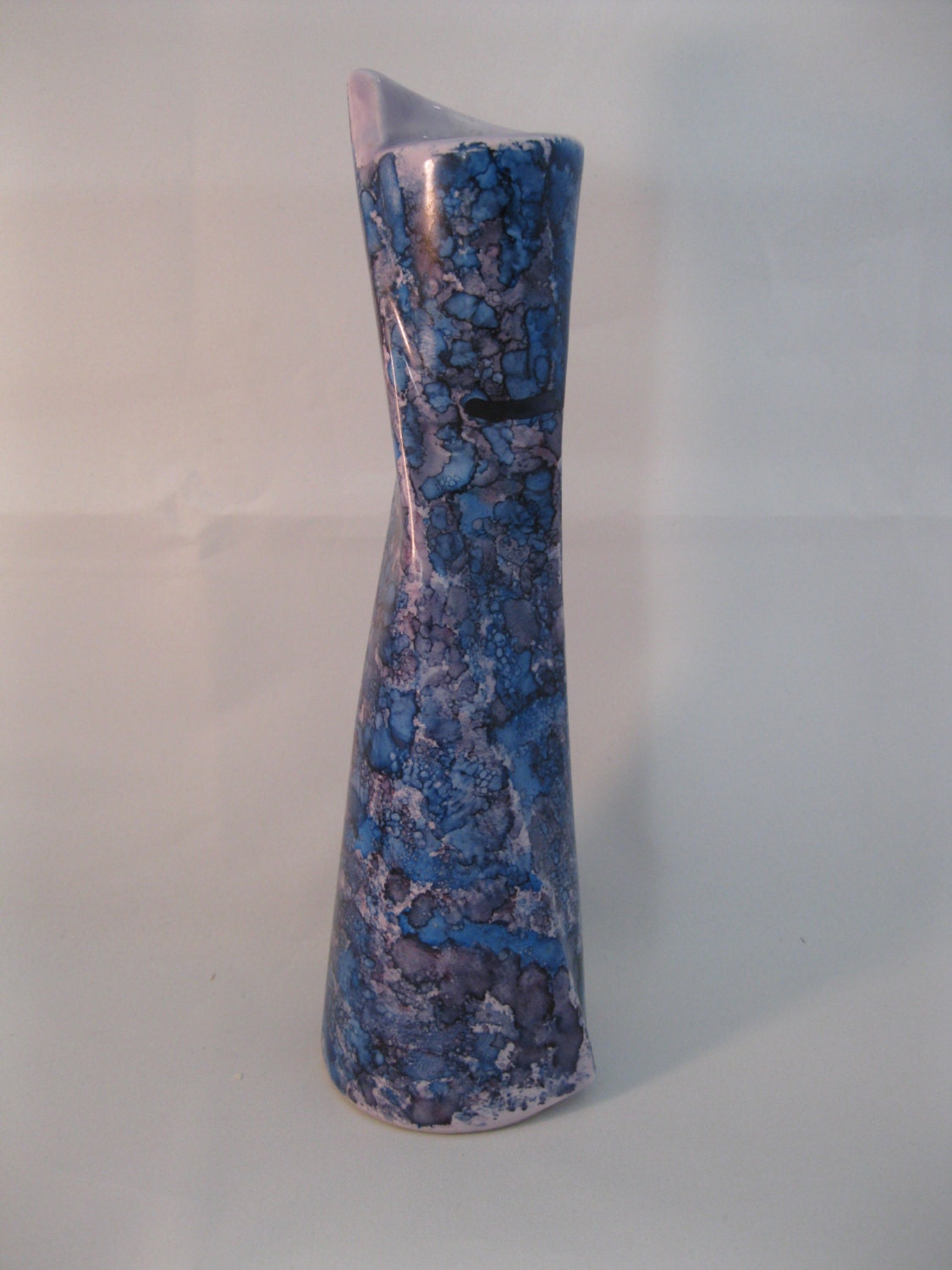 Colorful Bud Vase- blue and dark purple - designed with alchohol inks