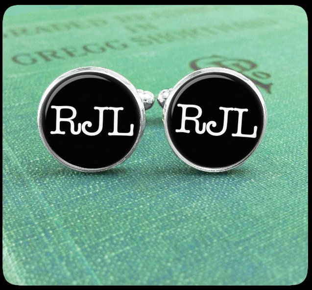 Bronze OR Silver Cufflinks -Custom Monogram Initial Letters- You Choose - Wearable Art- Handmade by Lisa Owens