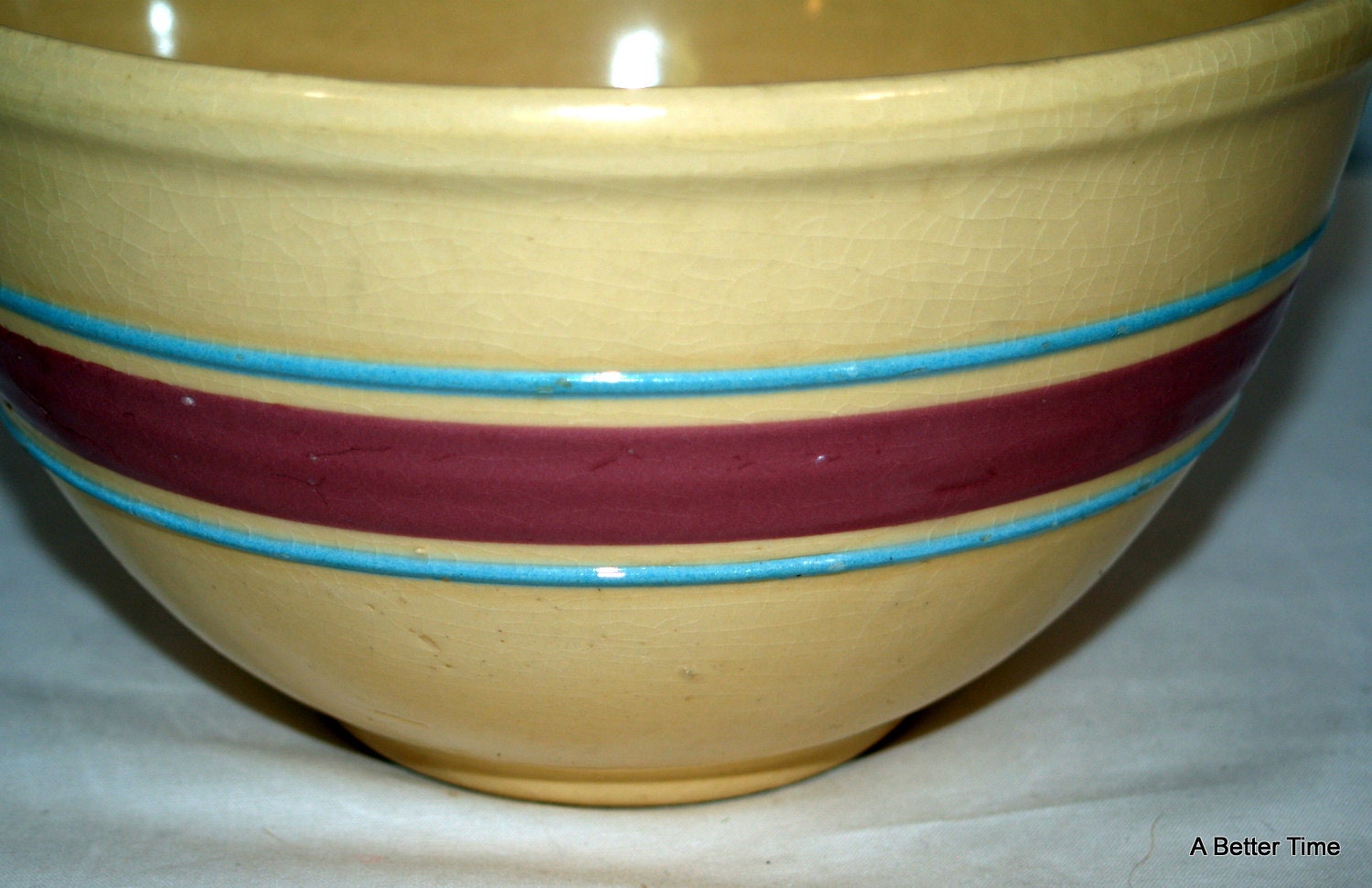 Watt oven ware 8 inch stoneware mixing bowl with stripes