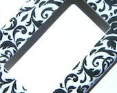 Damask GFCI Outlet Cover Rocker Light Switch Cover -- Black and White