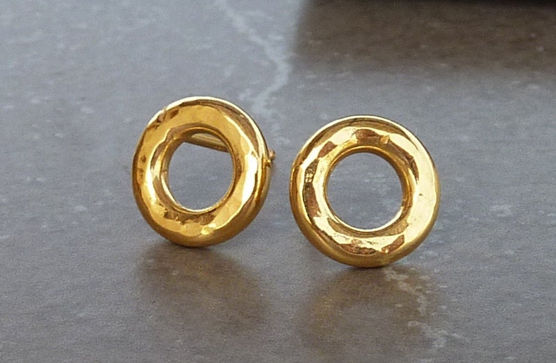 Gold studs earrings Small hoops  studs earrings