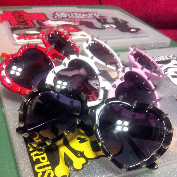 SPIKED Heart Shaped LOLITA Sunglasses Sunnies UV One Size Torture Couture More Colors