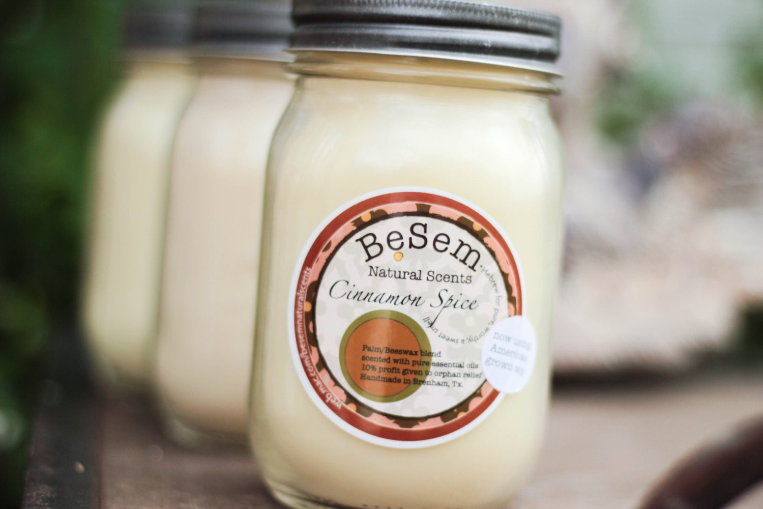 Cinnamon Spice, one natural soy candle, great for banishing household odors