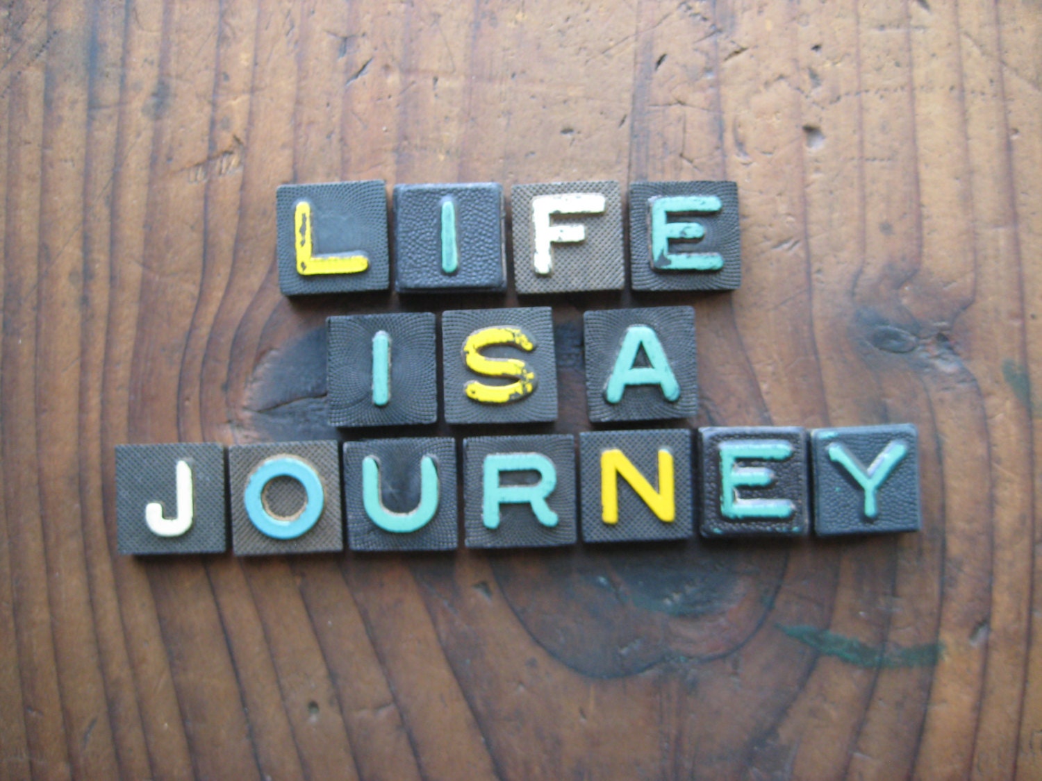 Life is a Journey Vintage Wood Anagram Game Pieces, Gifts under 25, Gifts for Her, Inspirational