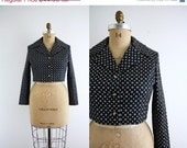 50% off Shop Closing Sale Vintage Outerwear . Black & White . 60s Jacket . Crop Coat