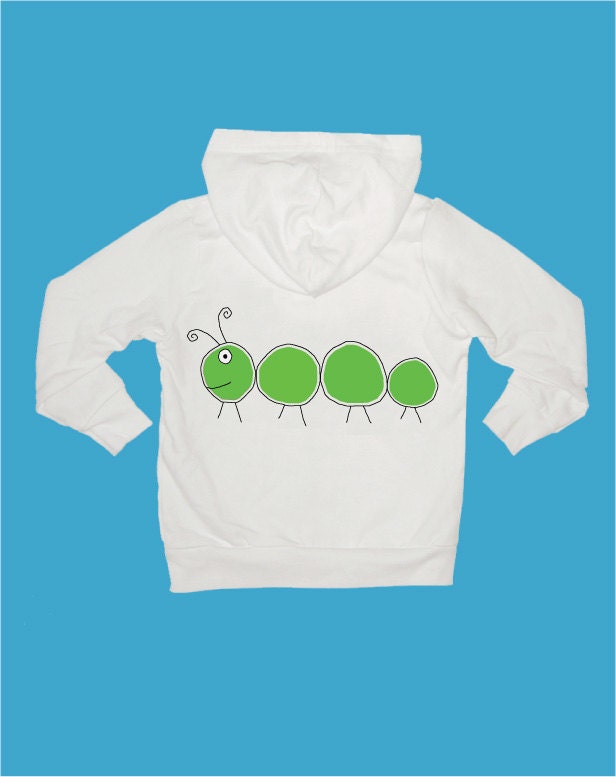 Cotton fleece zippered screenprinted bug hoodie