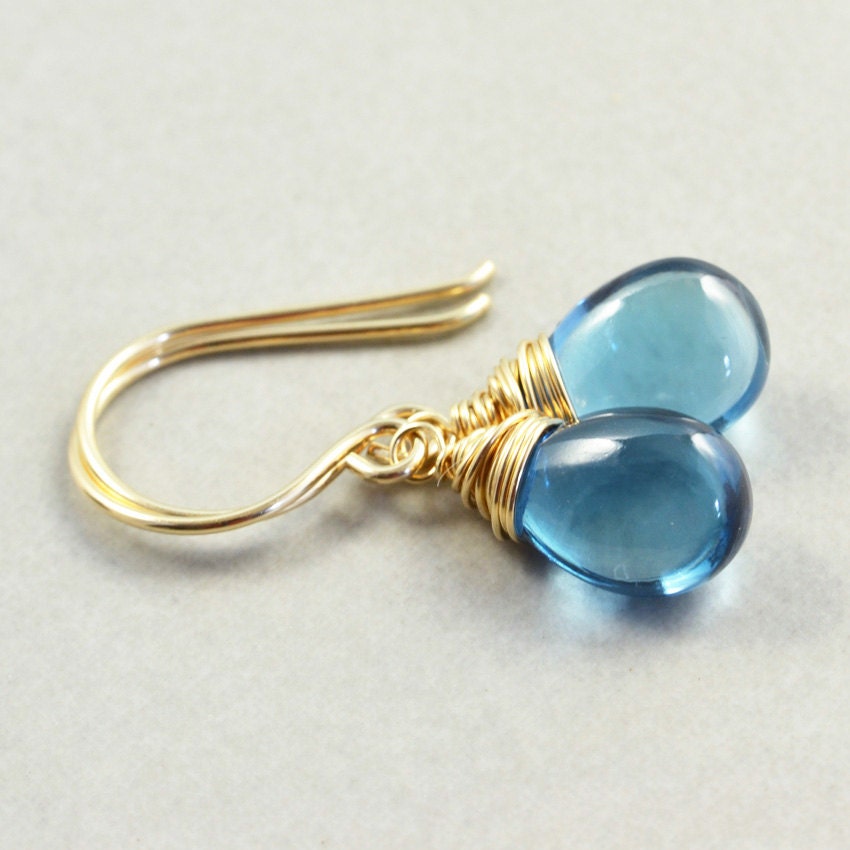 London Blue Topaz Earrings, December Birthstone Jewelry