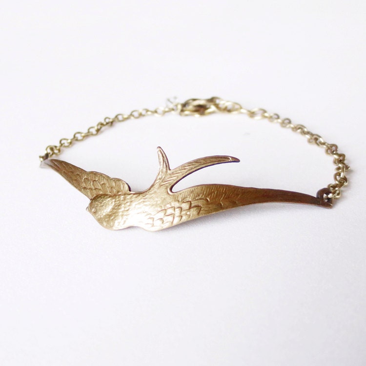 Sparrow Friendship Bracelet, Bangle, Swallow Bird Charm, Wedding, Bridal, Bride, Bridesmaids, Jewelry Gift