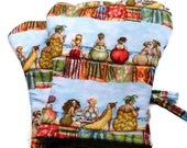 Handmade Oven Mitts set of 2  Fruit Ladies