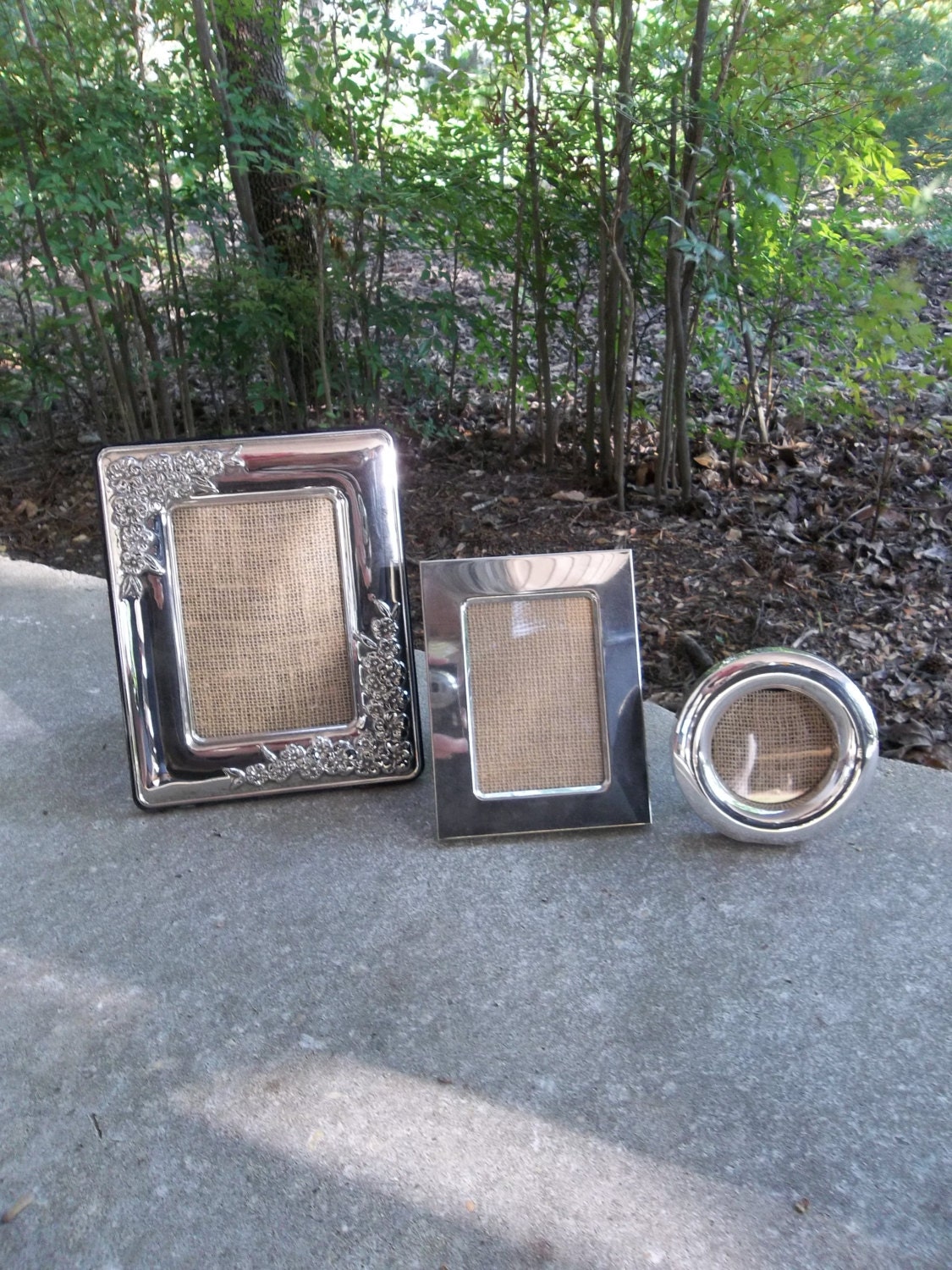 Vintage Silver Frames Silver Plate Picture Frames French Country Pottery Barn Style Wedding  Decor Home Living Set of 3