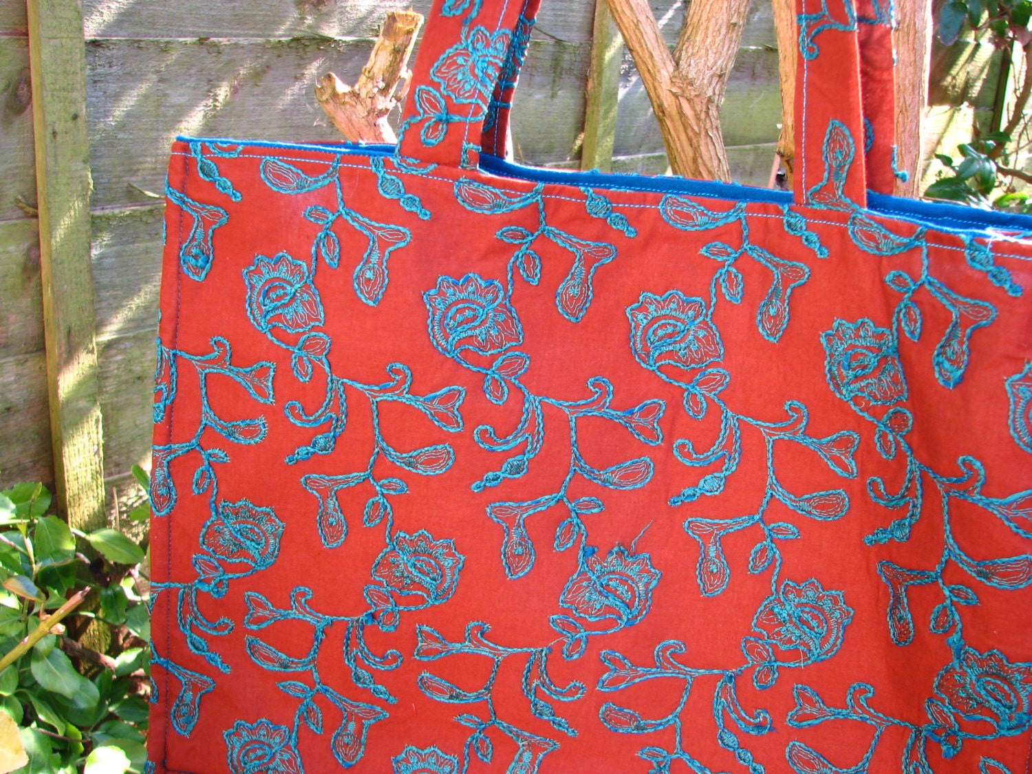 Lily bag in brown & turquoise