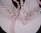 NEW 2013 So Sweet Bride Shoshanna Starfish Pearl and Swarovski Crystal Bridal Wedding Flip Flops