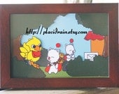 4x6- CHOCOBO and MOOGLE 3D Frame Art with Easel