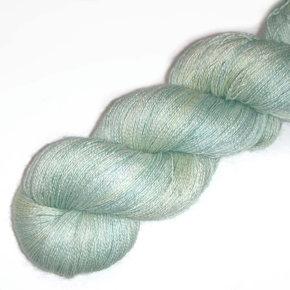 Baby Alpaca, Silk and Cashmere Lace Yarn - Pale Celadon, 1300 yards