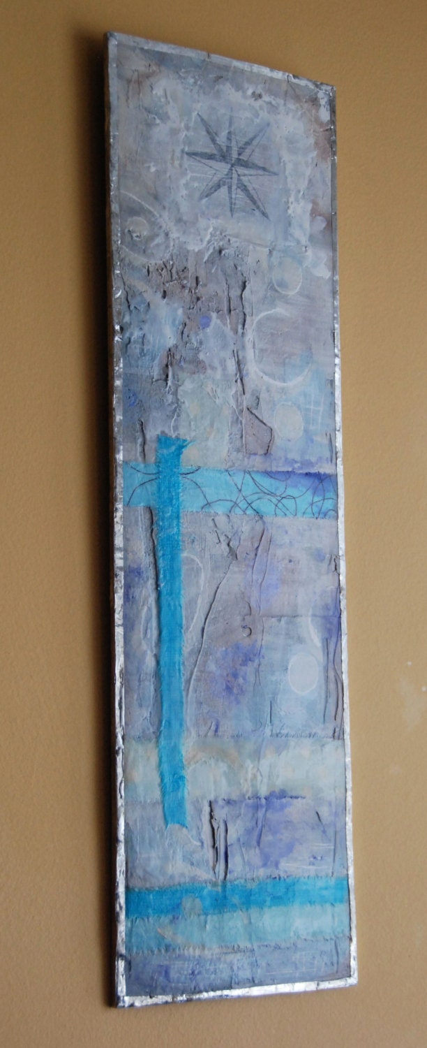 Sea Port - Abstract Ocean Encaustic Mixed Media Art