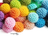 you choose 50pc mini chrysanthemum 15mm flower cabochons, 23 colors, great for making hairpins, earrings and rings
