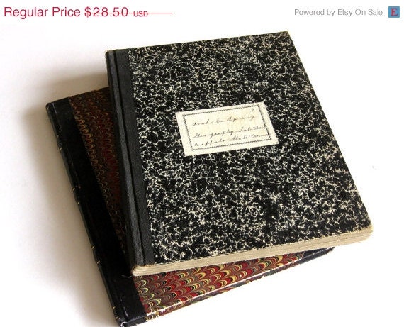 Pickers Sale. Vintage 1915 Student Geography Notes, Hardcover Composition Book (Buffalo NY), Diagrams, Maps, Notes, Pasted Pictures