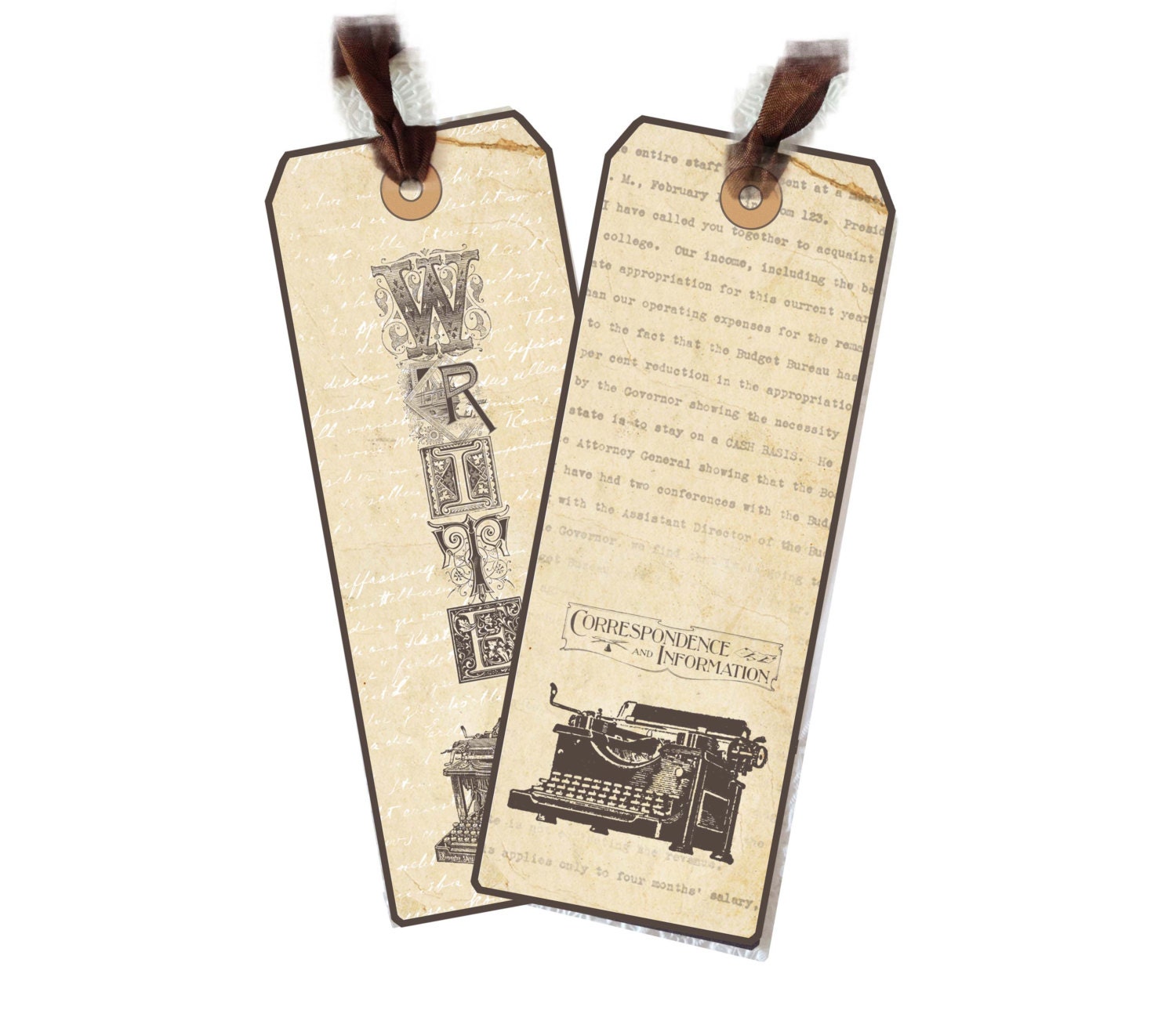 Writing Bookmarks, Retro Typewriter, Writers Bookmark