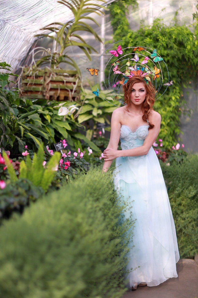 Tangled up in Blue Silk Organza Wedding Gown