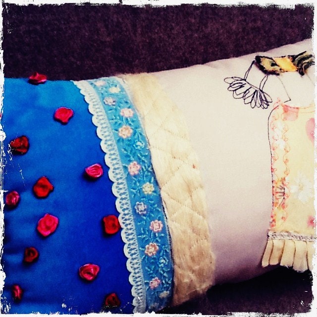 Romantic Velvet Collage Pillow