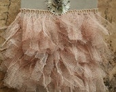 Soft Beige Double Ruffled Tulle Trim