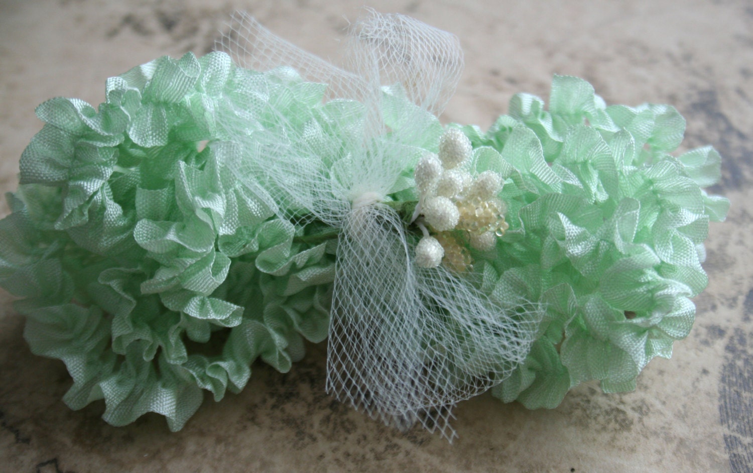Pale Pistachio Green Handmade Seam Binding Ruffles for Sewing Lingerie 60 Inches