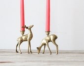 Brass Deer Couple Candle Holders.