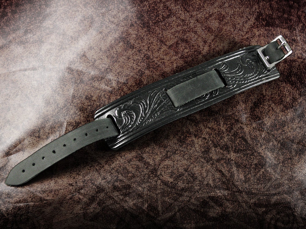 Leather Watch Cuff - The Scroll