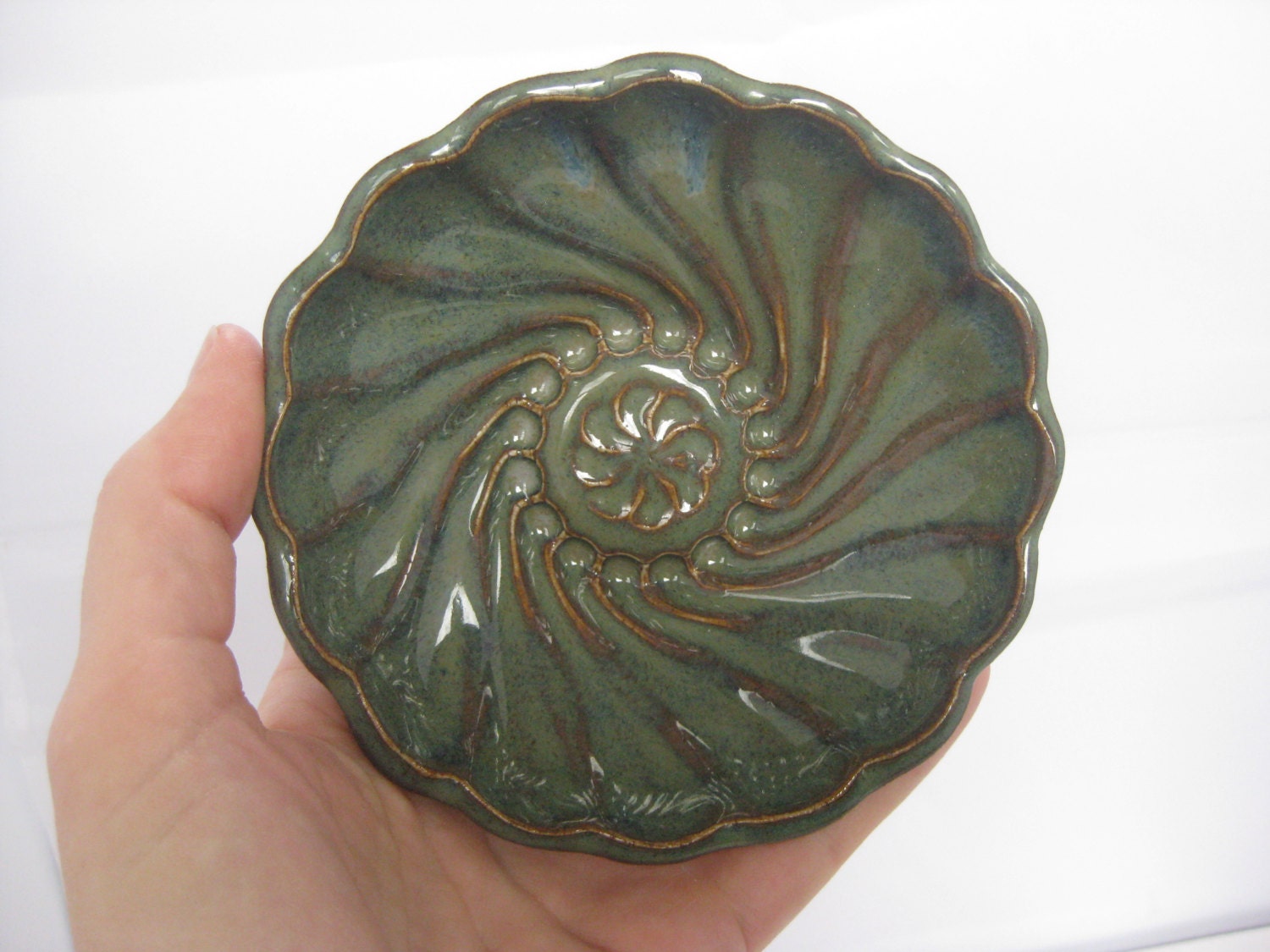 Stoneware Clay Bowls Handmade Molded from Vintage Glassware