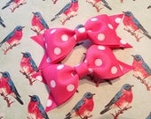 Super Fabulous Polka Dot. Bright Pink Clip or Headband.