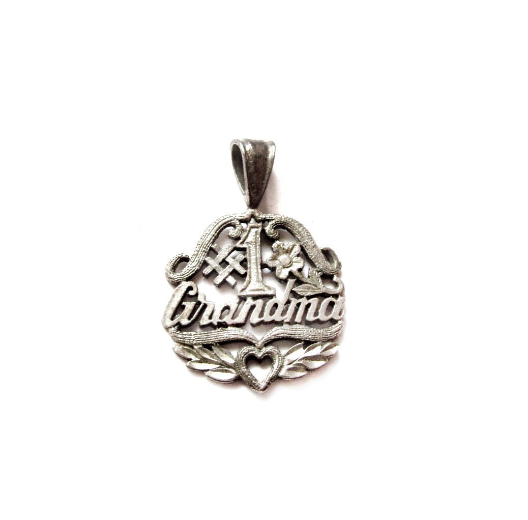 Sterling Silver Number One Grandma Pendant / Charm