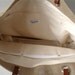 Linen Tote Bag, Beach Bag - Mineral Blue Linen with Tan Leather Handles