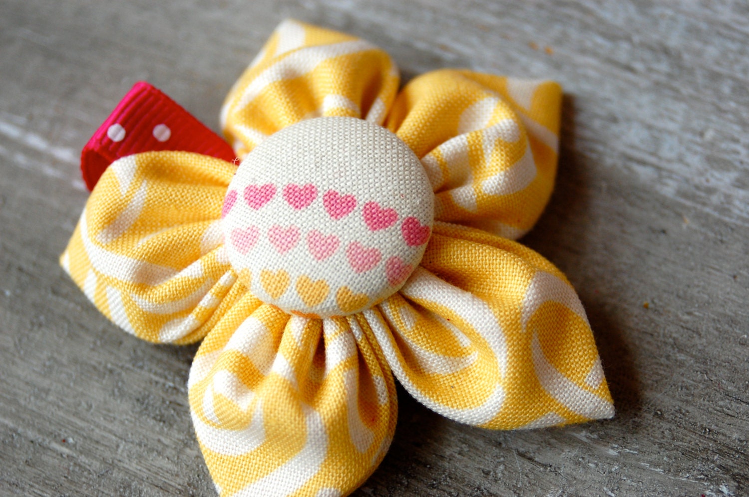 fabric flower hair clip