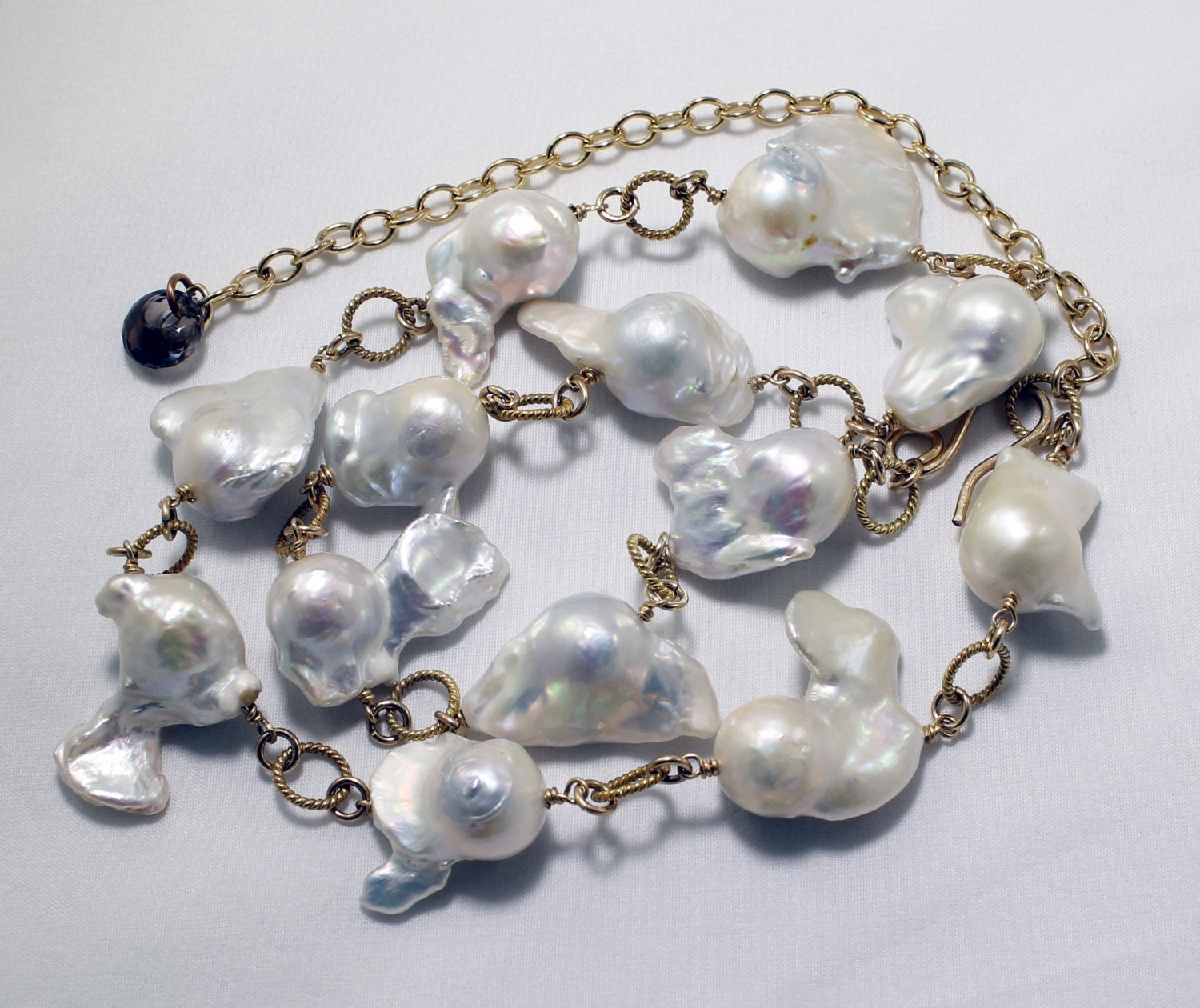 Baroque Pearl Chain 22K Gold Vermeil Necklace
