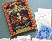 Antique1870's McLoughlin Bros Star Authors Game in Lithographed Box, Authors Illustrated