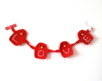 Love Valentine  Birds Garland Personalized