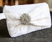 Bow Clutch in Ivory Lace