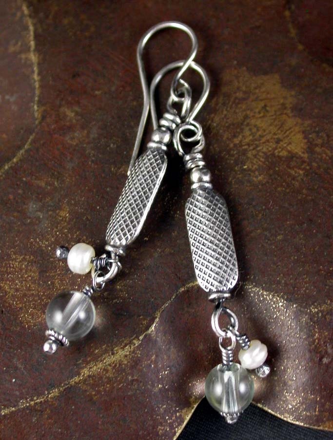 Green Amethyst Sterling Silver Earrings