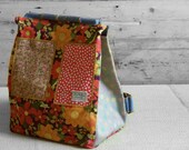 Floral Summer Backpack in Cotton & Denim Fabrics - Large Capacity Bag for Busy Women