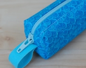 Blue Shells Bitty Bag (petite pencil or makeup case)
