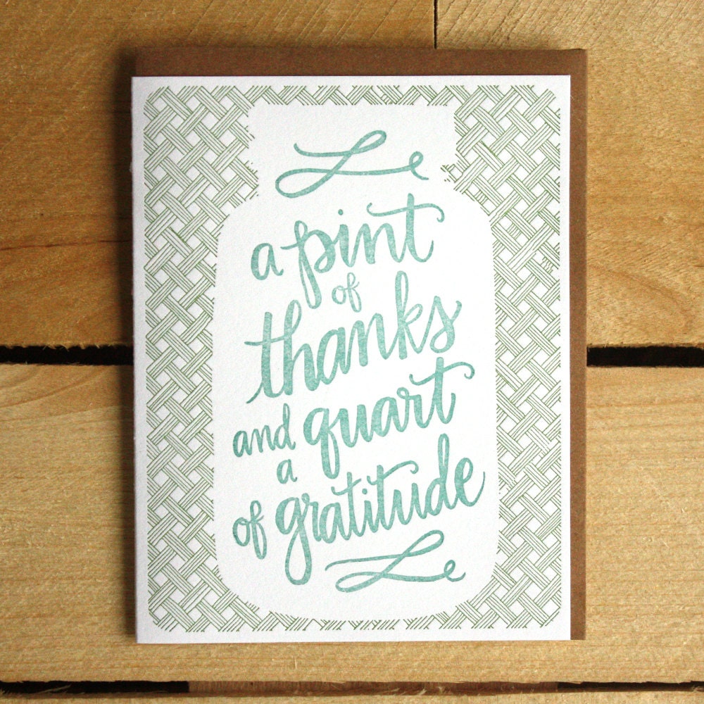 Pint of Thanks Letterpress Card