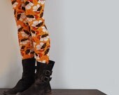 Floral Leggings in Tangerine