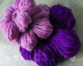 Puff Flower Appliques / Embellishments - Set of Three In Lavender & Amethyst Purple