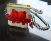 Jewelry Mini Book Necklace Pendant 3  Handmade Art Journal Quality