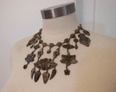 30s necklace / Big Ornate Vintage 1930's Chinese Bib Necklace