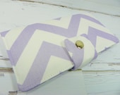 Handmade Long Wallet  BiFold Clutch Chevron Zig Zag Wisteria purple