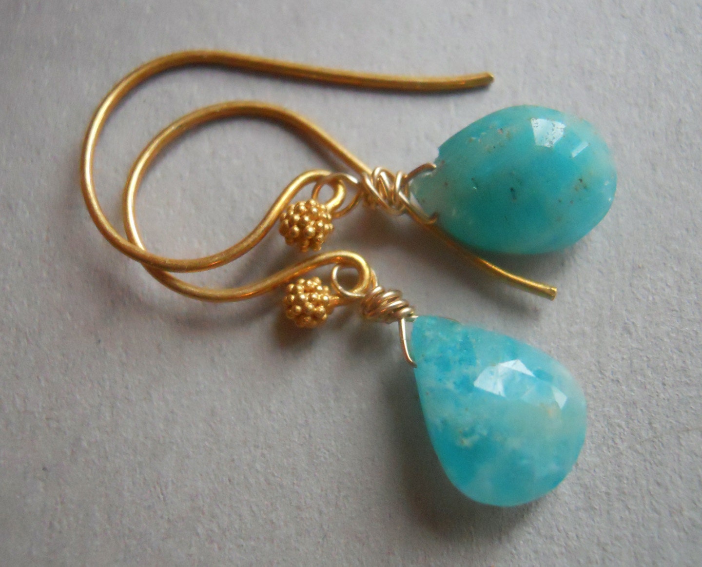 Stunning Amazonite Pear earrings - $33.00 USD
