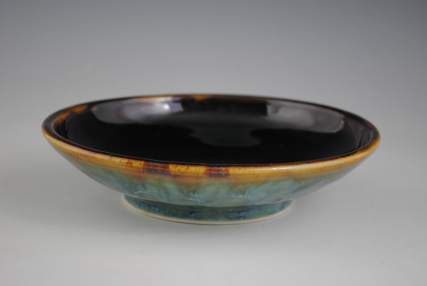 Glossy Spotted Green and Brown Bowl